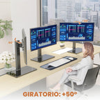 Soporte de escritorio independiente elevador de montaje para monitor de computadora LCD individual para pantalla de 13 a 32 pulgadas con giro, altura ajustable, rotación, soporte base Vesa sostiene