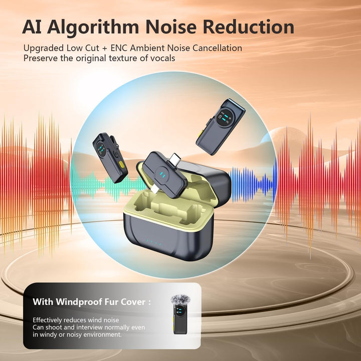 MAYBESTA Micrófono Lavalier inalámbrico para iPhone y teléfono Andr...