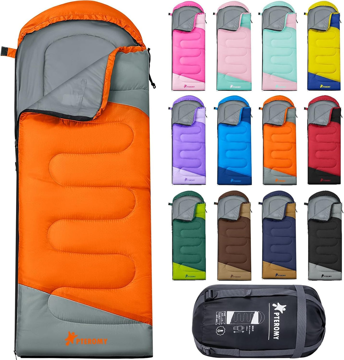 Sacos de Dormir para Adultos, Ultraligeros y Lavables a máquina, a Prueba de Agua para Senderismo, Camping y Mochila, para Clima Cálido y Frío, Esenciales de Camping para Viajar