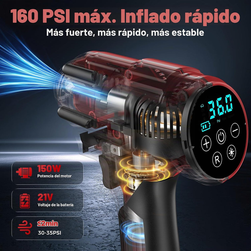 Inflador de neumáticos Compresor de aire portátil - Bomba de