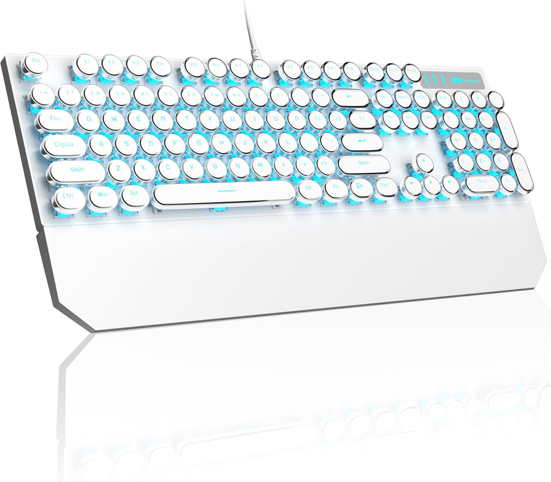 Teclado mecánico para juegos estilo máquina de escribir MageGee, te...