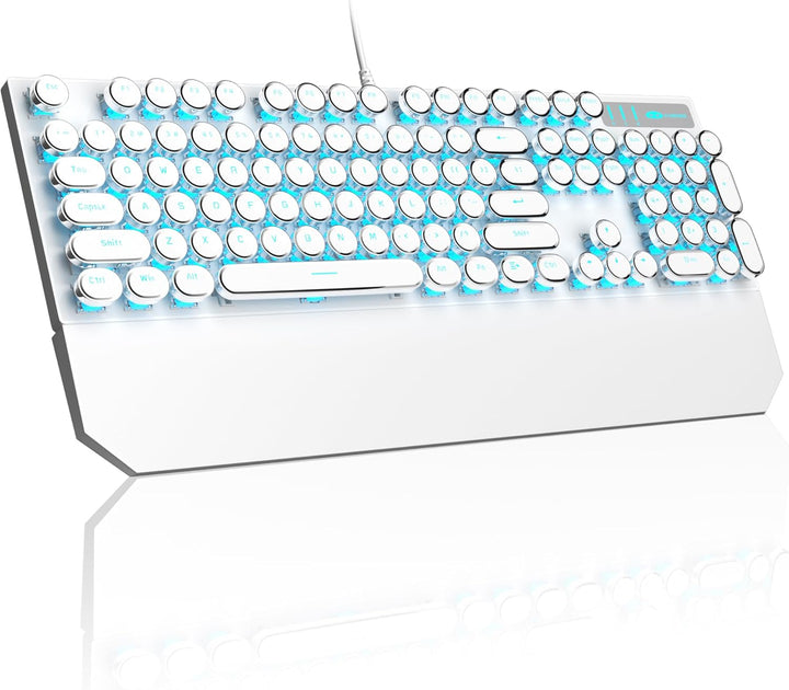 Teclado mecánico para juegos estilo máquina de escribir MageGee, te...