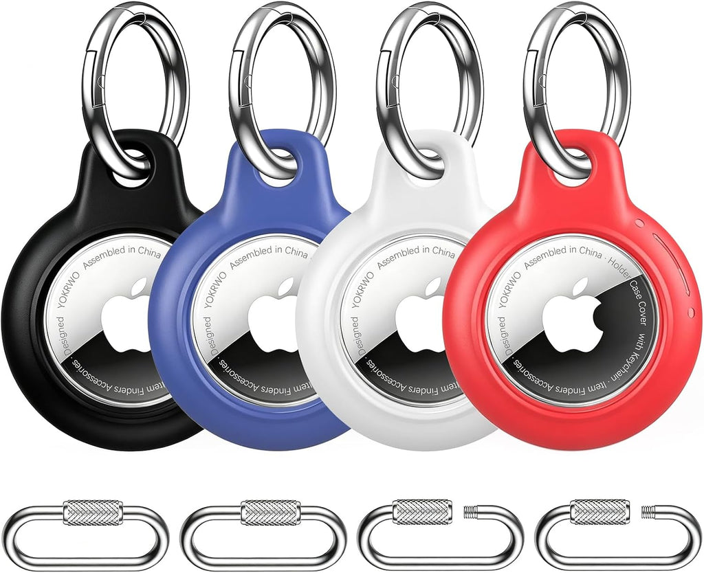 Paquete de 4 fundas para AirTag de 2ª y 1ª generación con 2 llaveros