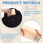 Lámpara PATIKIL Reposapiés de madera colgante, reposapiés portátil con patrón negro para vallas de béisbol, reposapiés rectangular para fanáticos jugadores durante partidos de sóftbol y actividades al aire