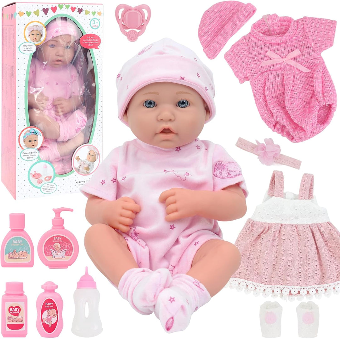 UNICORN ELEMENT Muñeca de bebé de 14 pulgadas con juego de accesori...