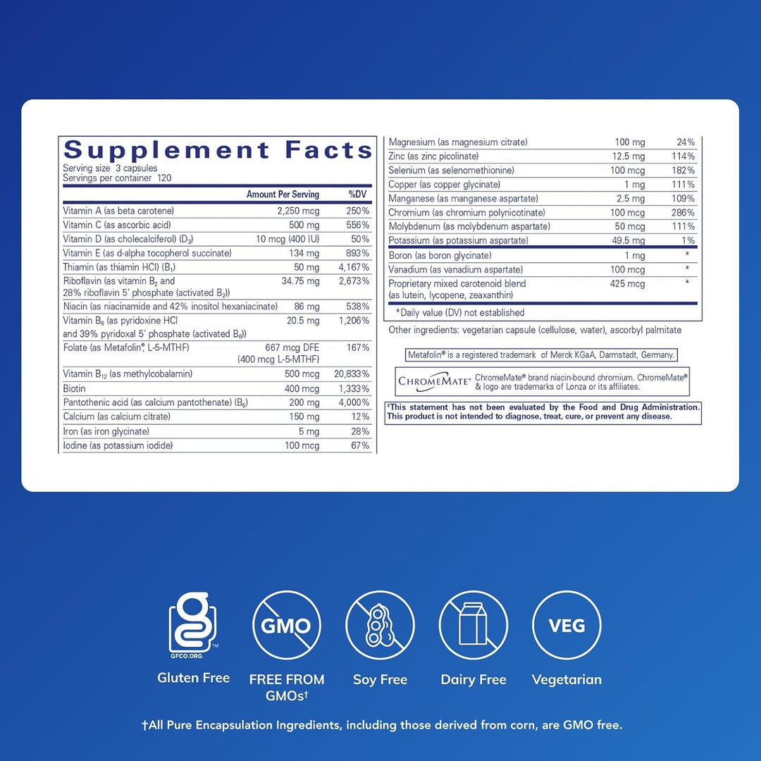 Pure Encapsulations Nutrient 950 | Suplemento mineral multivitamíni...