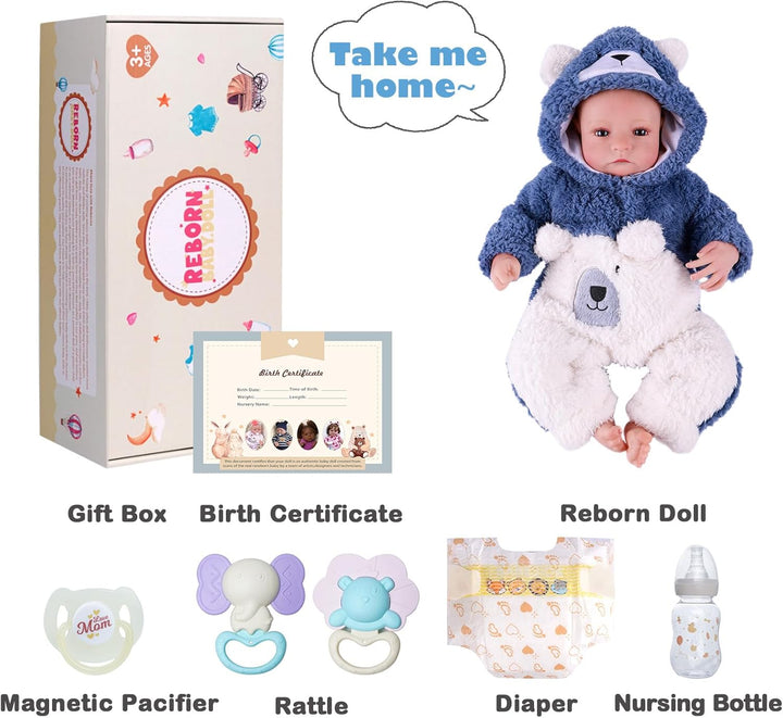 BABESIDE Muñecas Reborn de bebé realistas Niño - Aiden 17 Pulgadas...