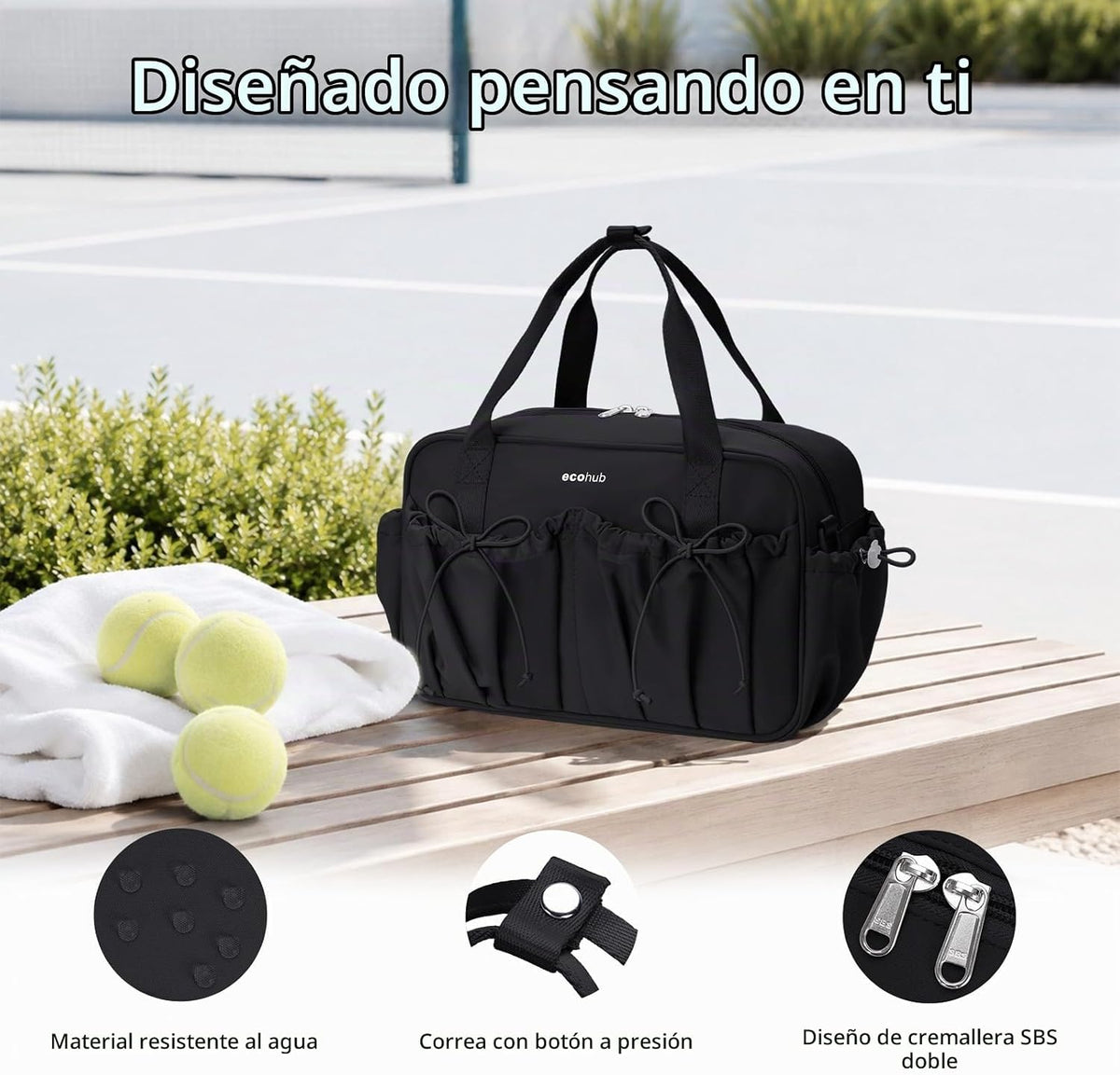 ECOHUB Bolsa de gimnasio pequeña para mujer, mini bolsa de lona con