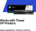 HP Cartucho de tóner amarillo 202X de alto rendimiento | Funciona con HP Color LaserJet Pro M254, HP Color LaserJet Pro MFP M281 Series | CF502X