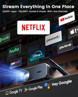 [Google TV oficial] Proyector inteligente 4K compatible con WiFi y...