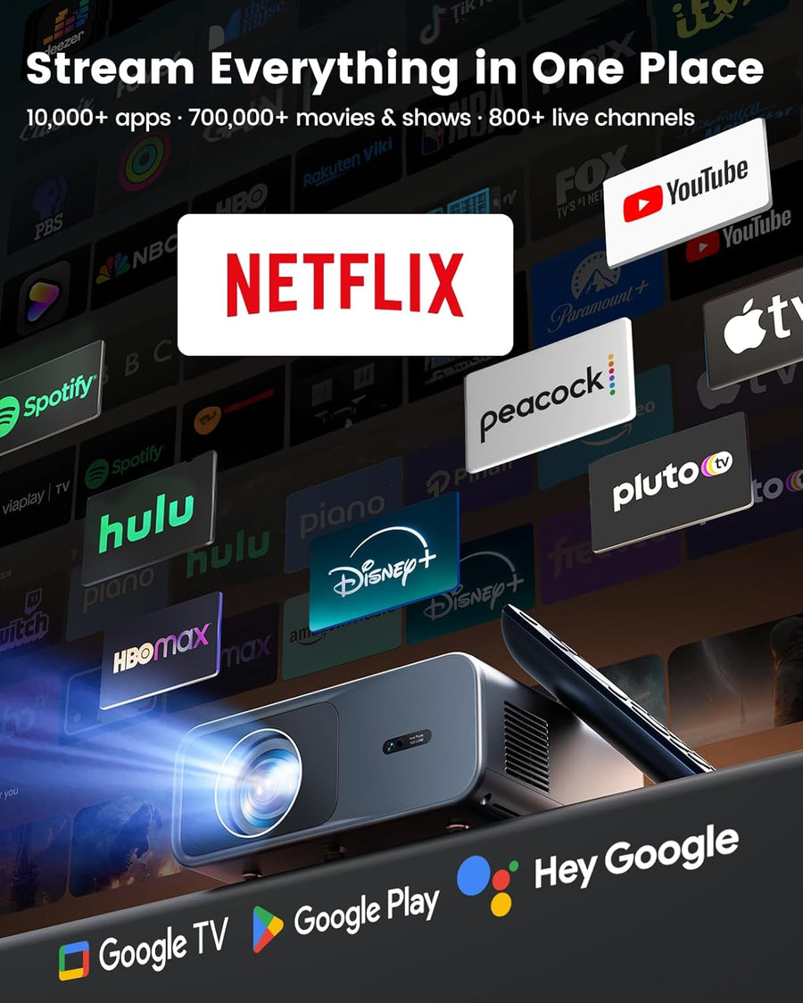 [Google TV oficial] Proyector inteligente 4K compatible con WiFi y...