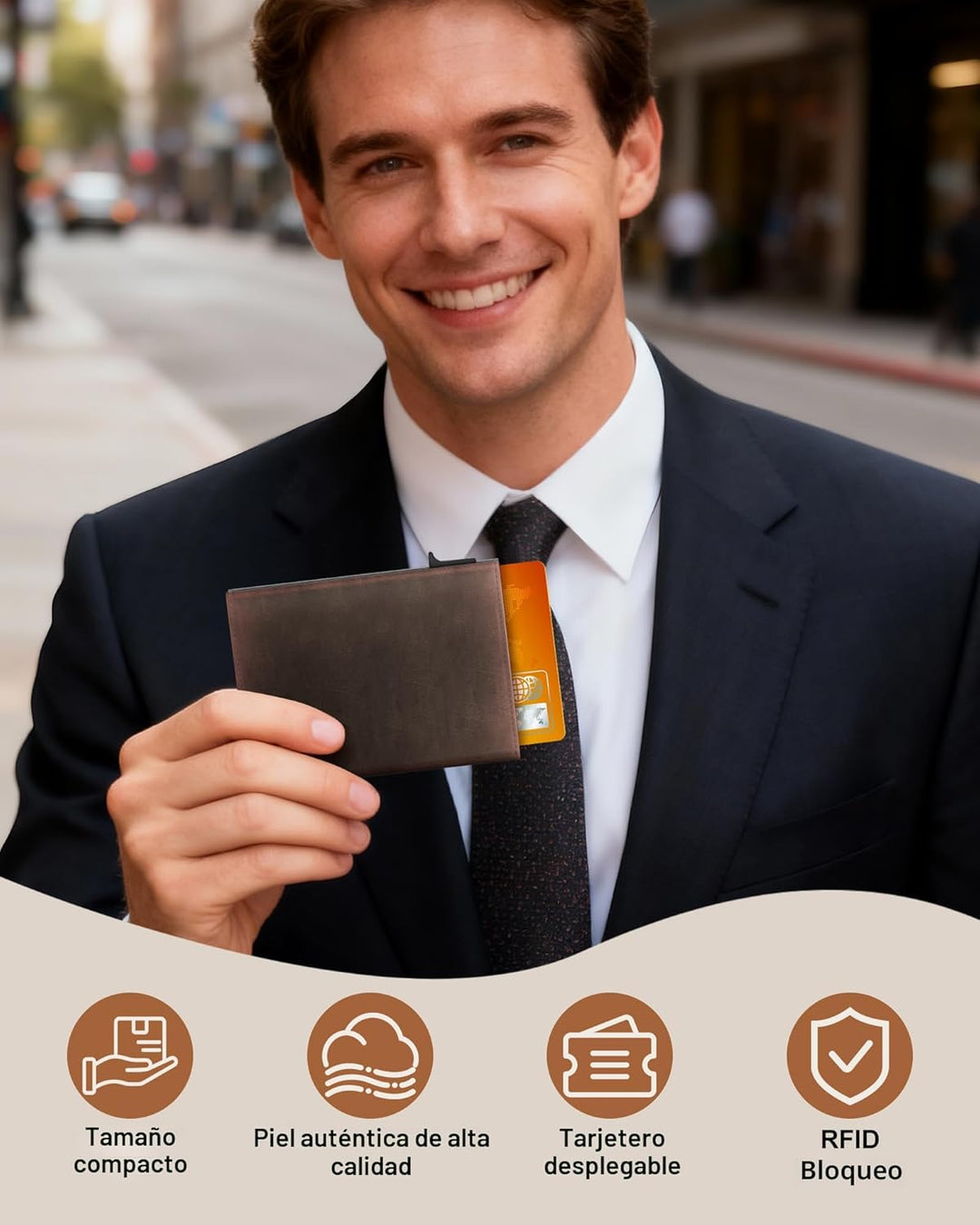 ROYAL KIT Cartera para Hombres Portador de Tarjetas: Estuche de Tar...