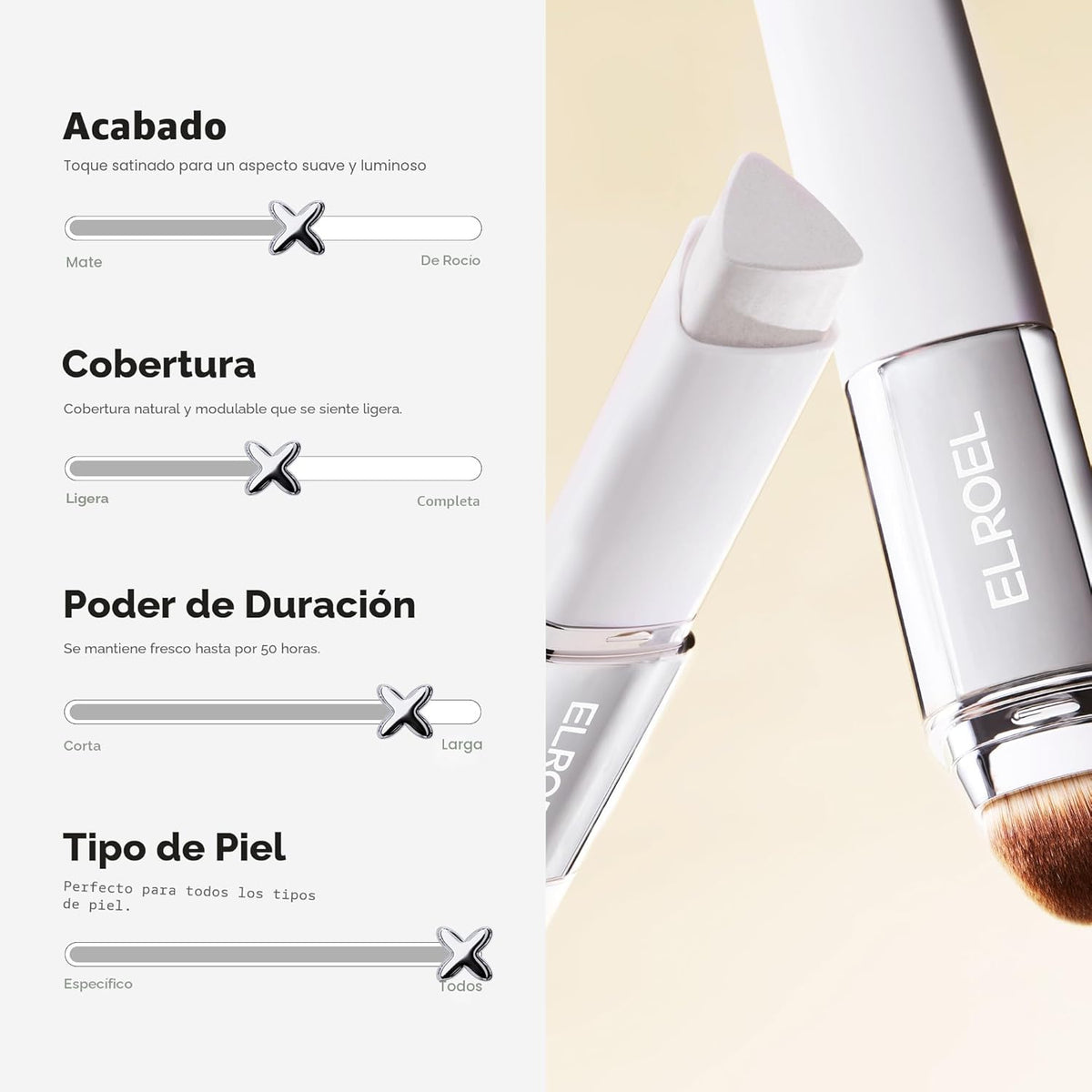 ELROEL Blanc Cover Cream Stick V White \u2013 Barra de base de maqu...