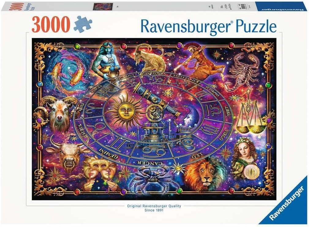 Ravensburger - Zodiac - Rompecabezas de 3000 piezas - Fantástica y bellamente cautivadora representación de los doce signos del zodiaco - Enmarcable - Calidad premium - Rompecabezas para adultos