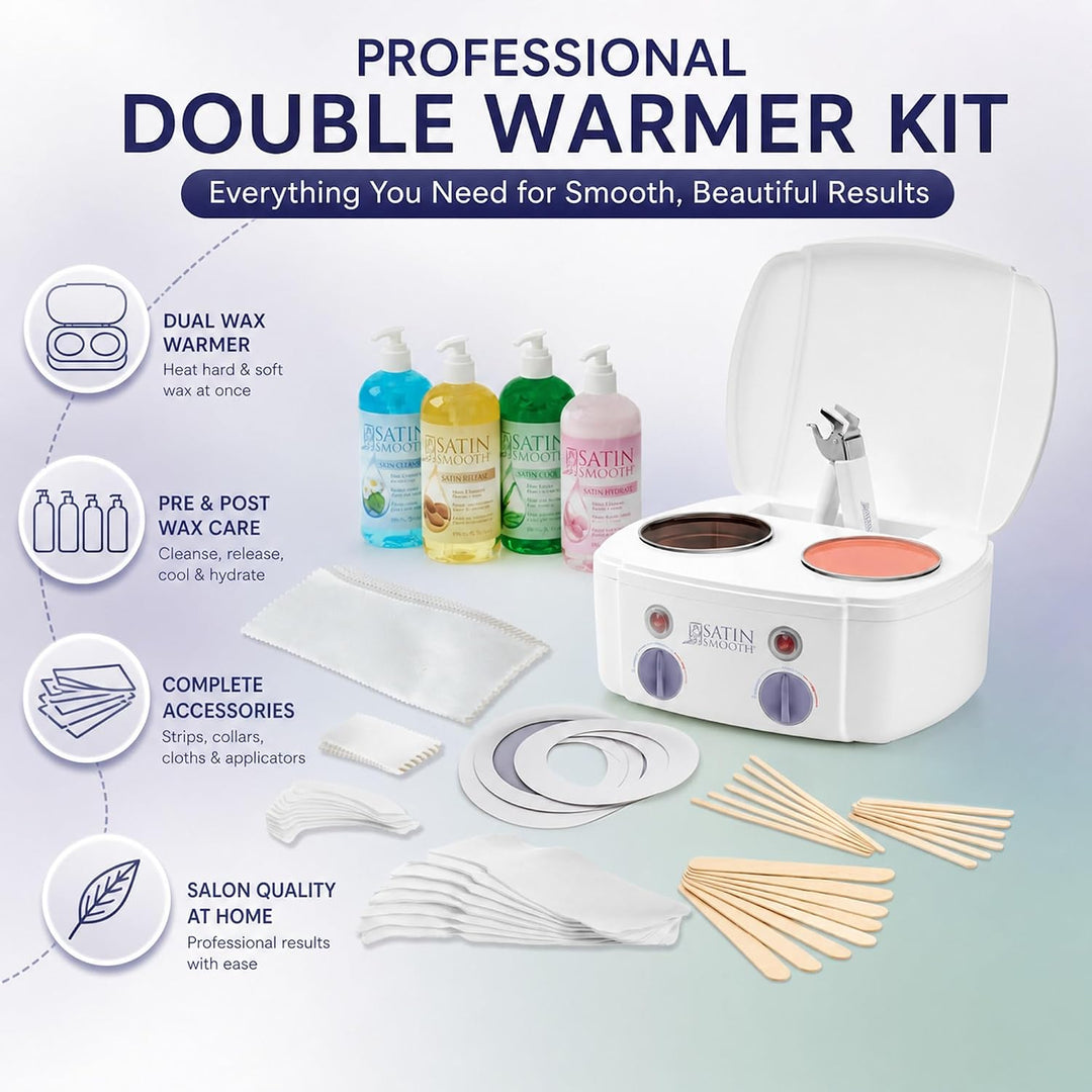 Kit Profesional de Calentador de Cera Dual Satin Smooth - Sistema d...