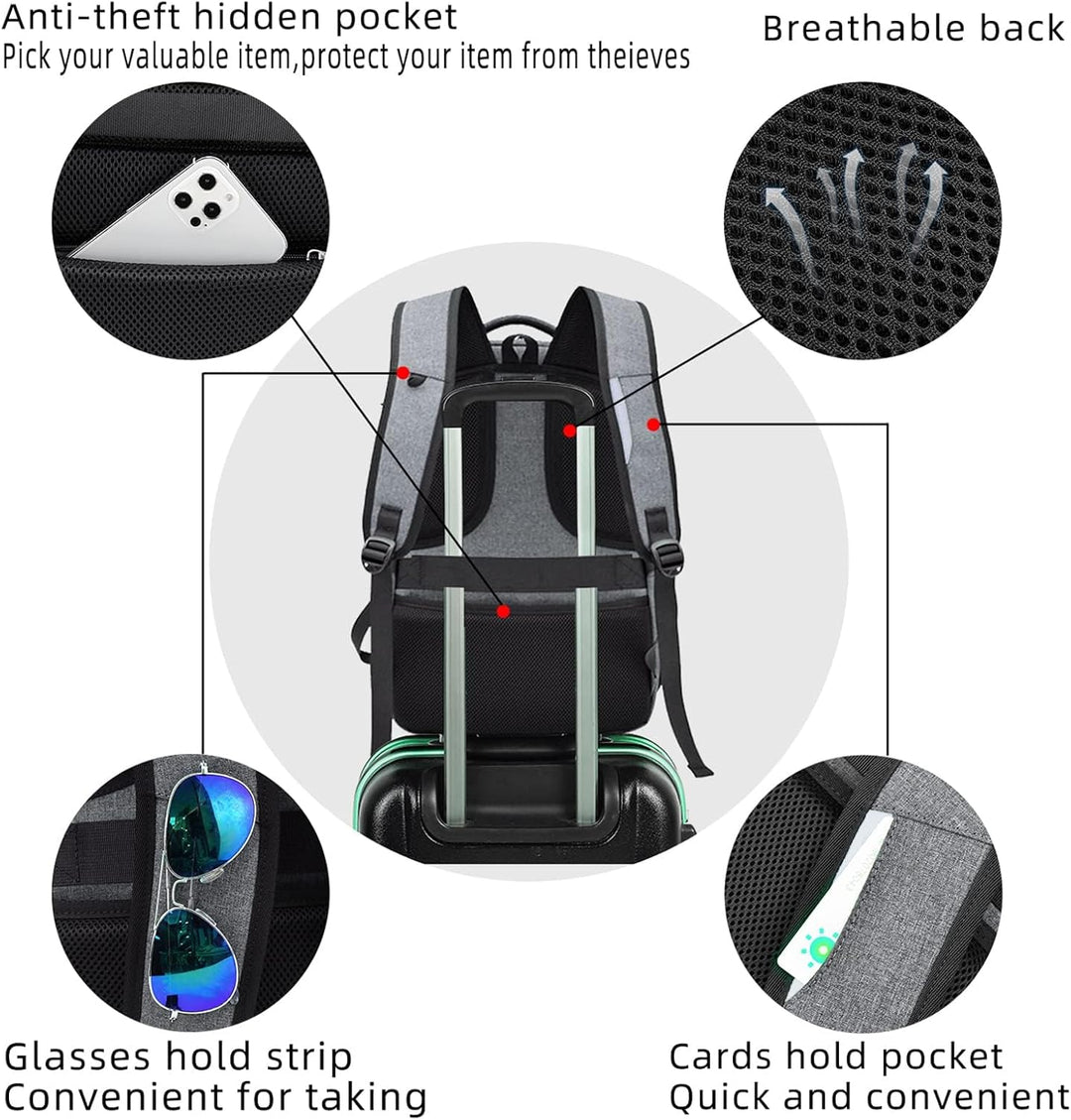DUSLANG Mochila de viaje para laptop de 17 pulgadas, resistente al...