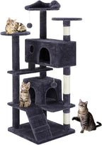 Torre de árbol para gatos de 54 pulgadas con postes rascadores de