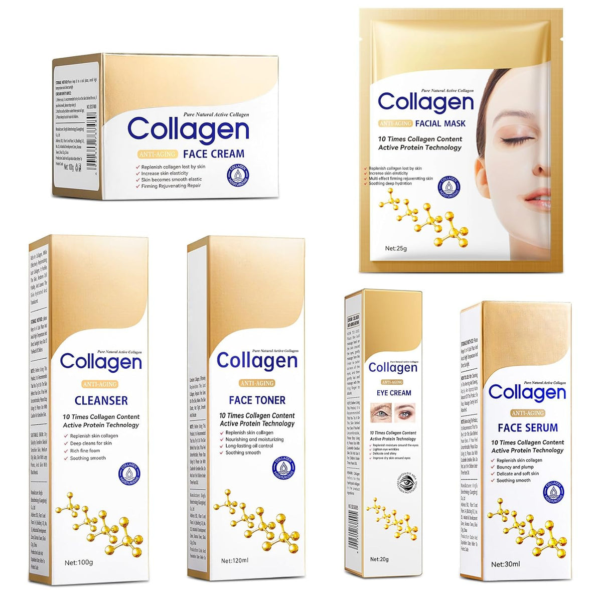 Set de cuidado de la piel con colágeno, set de cuidado de la piel a...