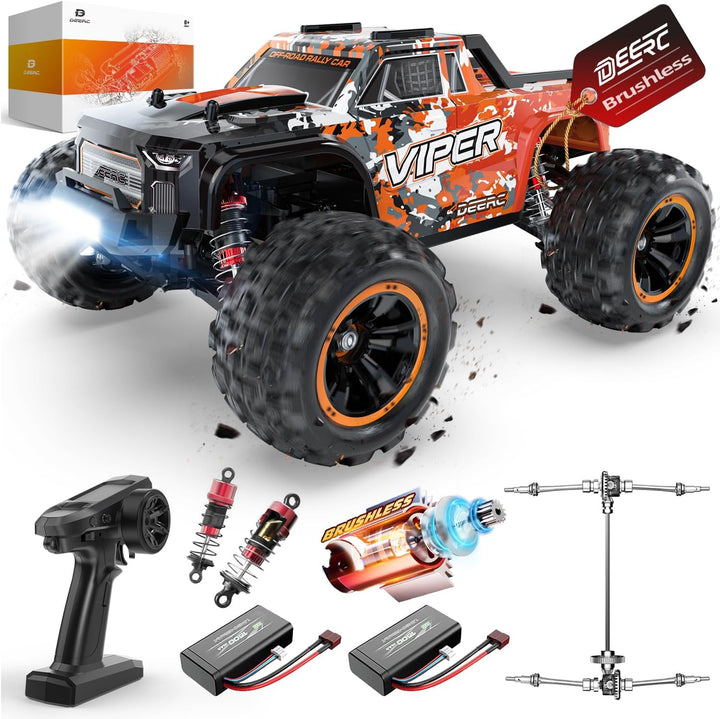DEERC H16R - Autos RC rápidos sin escobillas, auto de control remot...