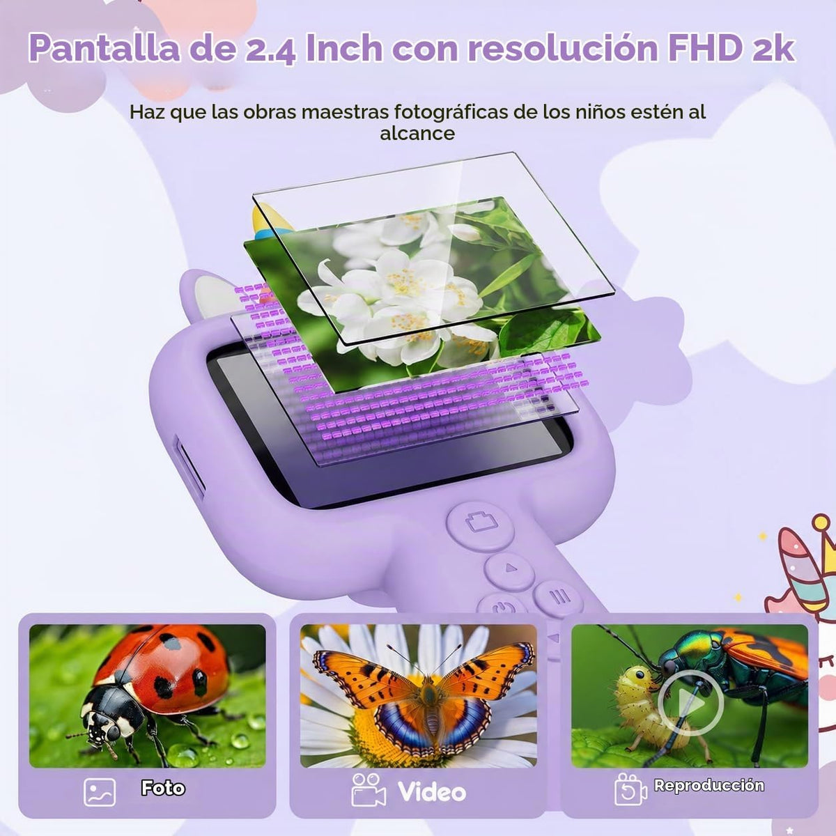 2,4" microscopio de los niños de la pantalla, microscopio