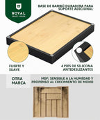 ROYAL CRAFT WOOD Organizador de cajones de cocina de bambú de lujo, organizador de cubiertos, soporte para utensilios y bandeja de cubiertos con separadores de cajones ranurados para cubiertos y