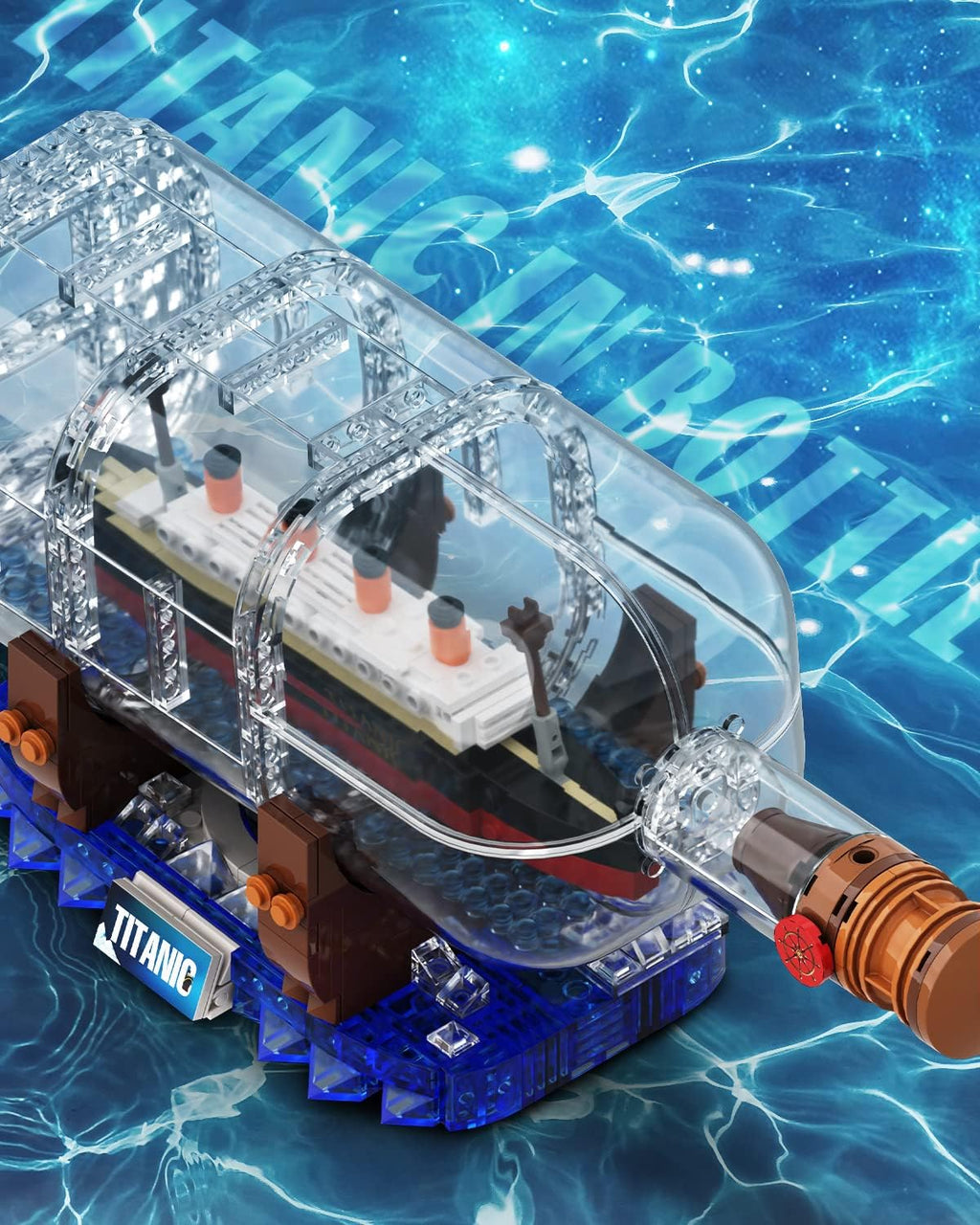 dOvOb - Juego de bloques de construcción de barco Titanic en una botella, conjunto de modelo de exhibición coleccionable creativo, gran idea de regalo de juguete para adultos y niños (878 piezas)