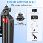 PlusAcc Trípode magnético para iPhone con control remoto recargable, 69"