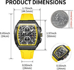 OLEVS Relojes para Hombre Casual Lujo Cara Grande Cronógrafo Multifuncional Relojes de Hombre Correa de Silicona/Nylon Duradera 3 ATM Resistente al Agua Reloj de Hombre Fecha Fase Lunar Reloj