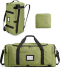 BAGSAMRT - Bolsa de lona plegable para viajes, bolsa de viaje para hombres, mochila de viaje 4 en 1, bolsa de transporte para fin de semana, Verde