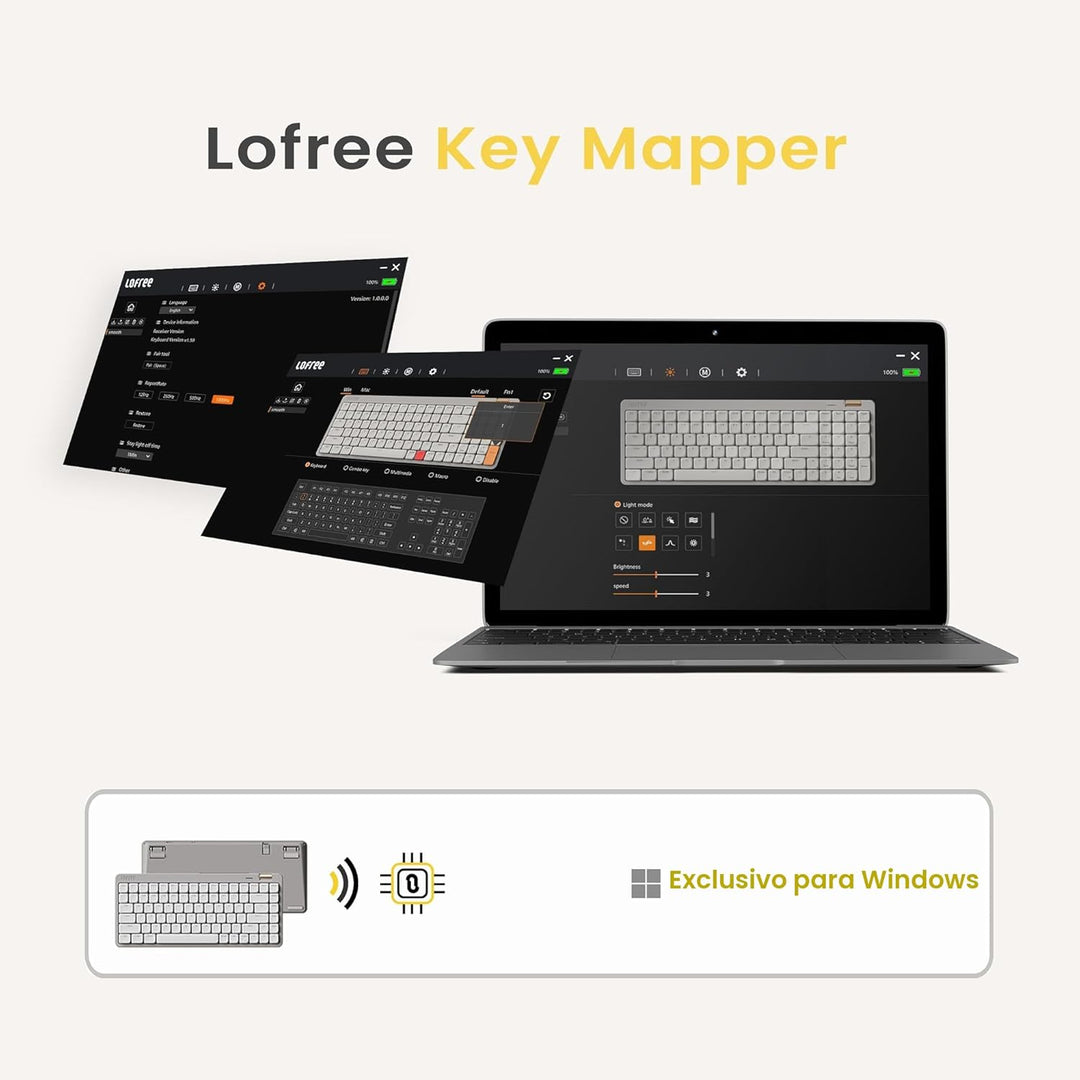 Flow Lite - Teclado mecánico de perfil bajo de 100 teclas, teclado...