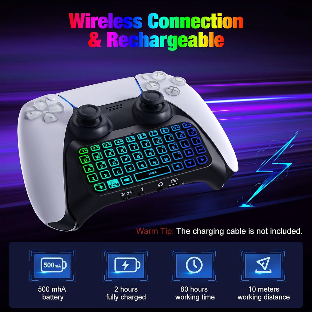 Teclado retroiluminado RGB MoKo para controlador PS5