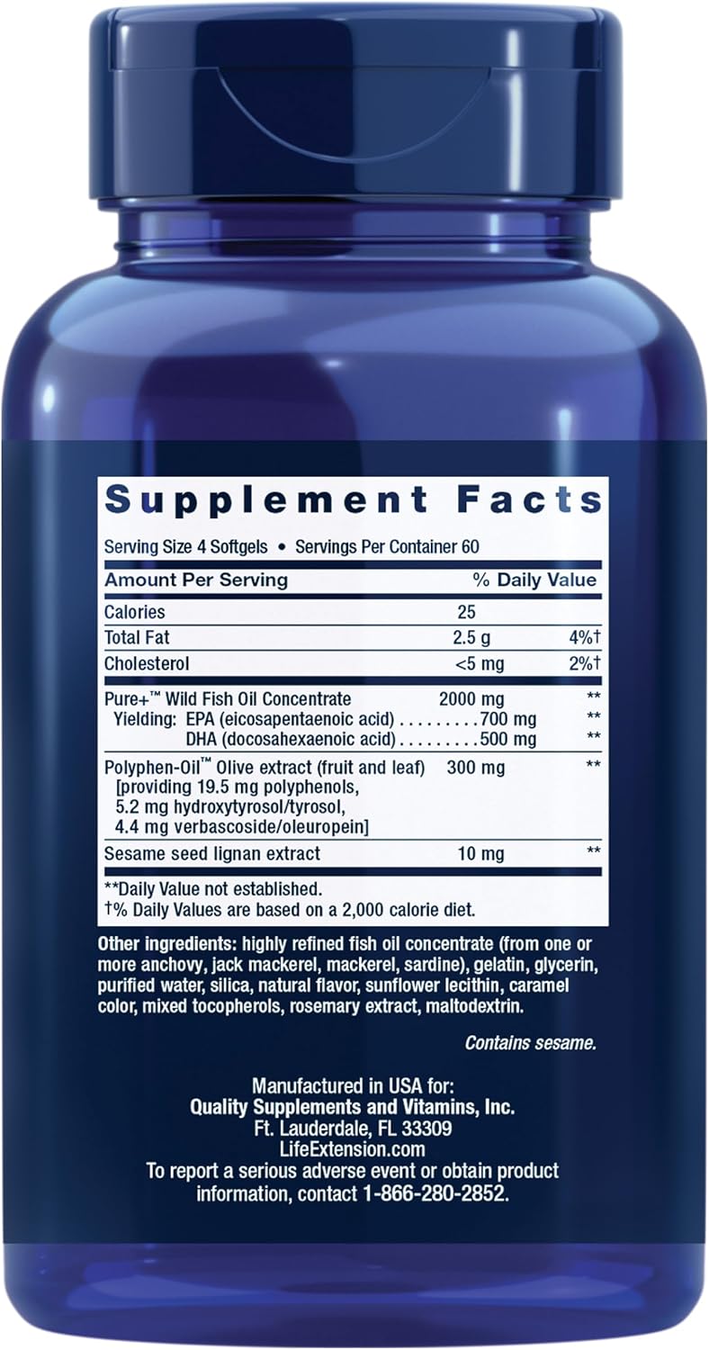Tabletas Life Extension Super Omega 3 o DHA con lignanos de sésamo...