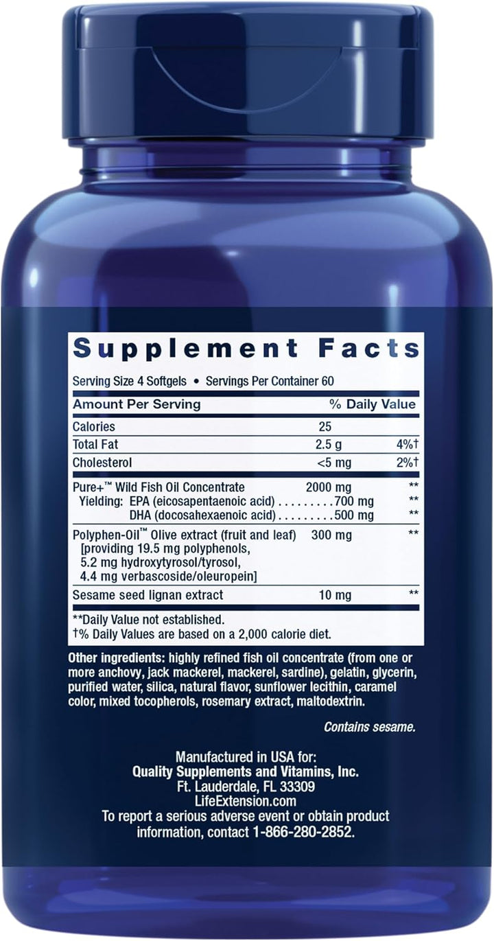 Tabletas Life Extension Super Omega 3 o DHA con lignanos de sésamo...