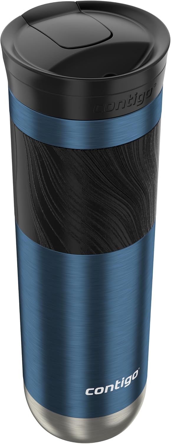 Contigo Byron 2.0 - Taza de viaje de acero inoxidable, tapa SNAPSEAL, arándano, 24 onzas