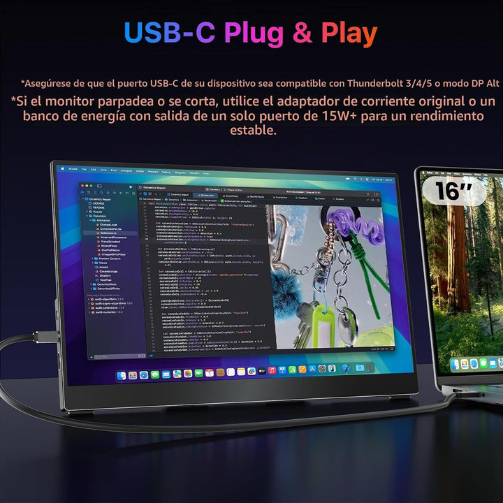 kksmart Monitor portátil de 15.6 pulgadas 4K UHD 145% sRGB 60Hz, mo...