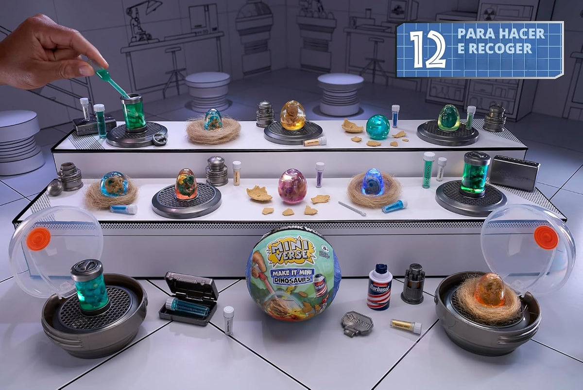 MGA's Miniverse Make It Mini Dinosaurs Jurassic World (paquete de 2), dinosaurios, prehistóricos, huevos, paquetes ciegos, bricolaje, no comestibles, coleccionistas, 8+, sin duplicados
