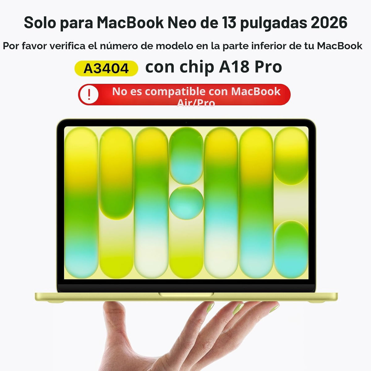 Soonjet Funda rígida para MacBook Neo de 13 pulgadas 2026 A3404 + c...