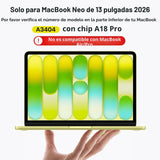 Soonjet Funda rígida para MacBook Neo de 13 pulgadas 2026 A3404 + c...