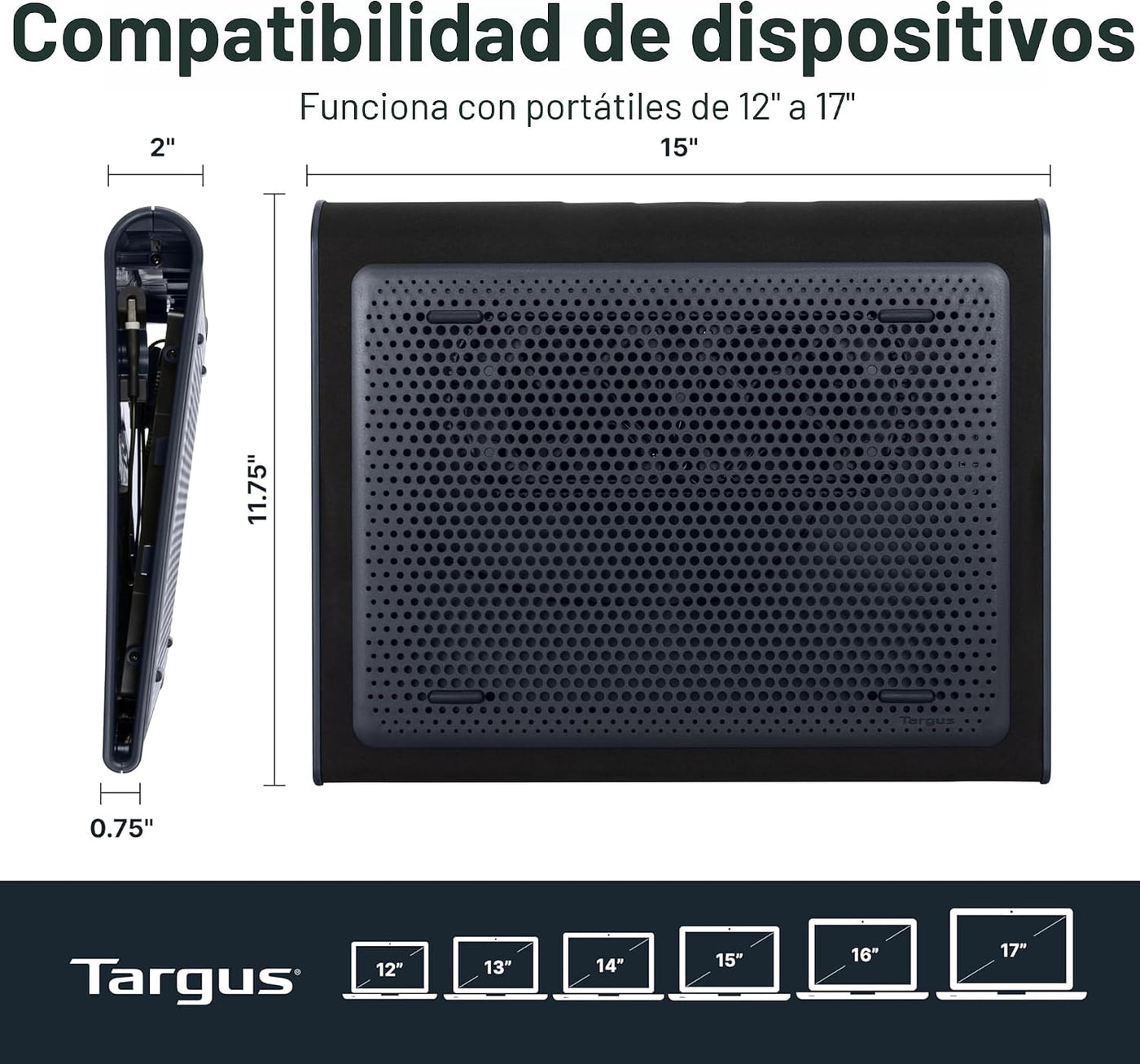 Targus Alfombrilla de Enfriamiento para Regazo con Doble Ventilador...