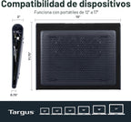 Targus Alfombrilla de Enfriamiento para Regazo con Doble Ventilador de 17 Pulgadas, Tilted