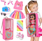 ZITA ELEMENT - Mochila de viaje para muñeca de 18 pulgadas, estilo arco iris