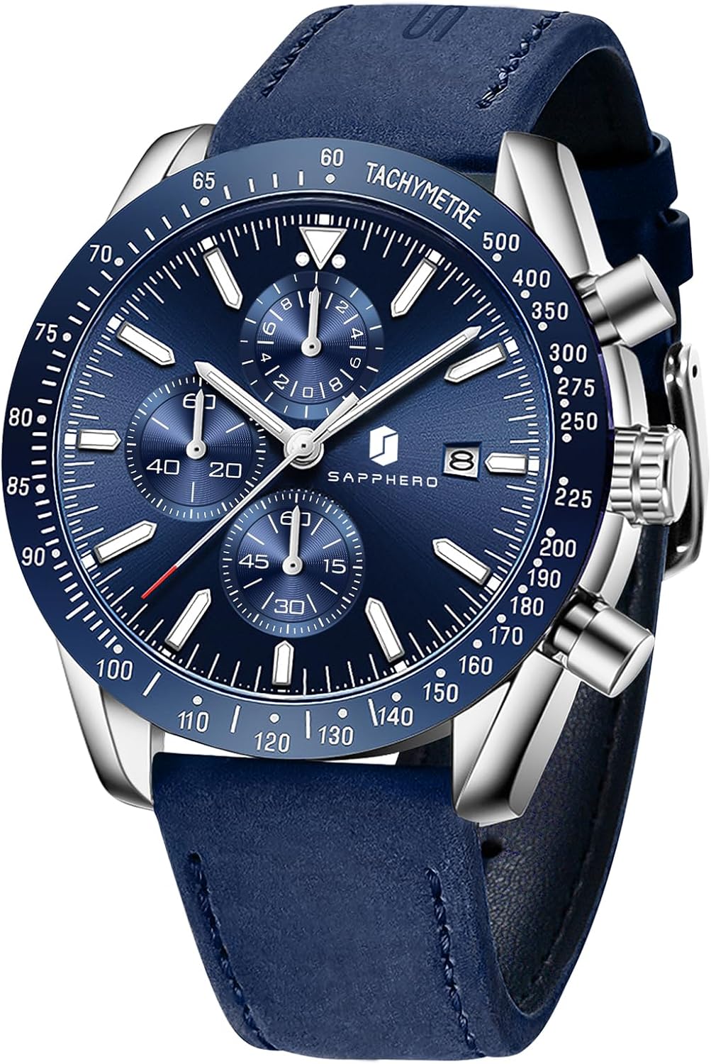 BENYAR Relojes para hombre, reloj de pulsera analógico con movimiento de cuarzo, correa de cuero/acero inoxidable/silicona, reloj de vestir casual para deportes de negocios, resistente al agua