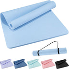 Tapete de yoga extra ancho de 72 x 32 pulgadas, tapete de ejercicio antideslizante de TPE para entrenamiento en casa, tapete de yoga grande de alta densidad de 0.236 pulgadas para hombres y