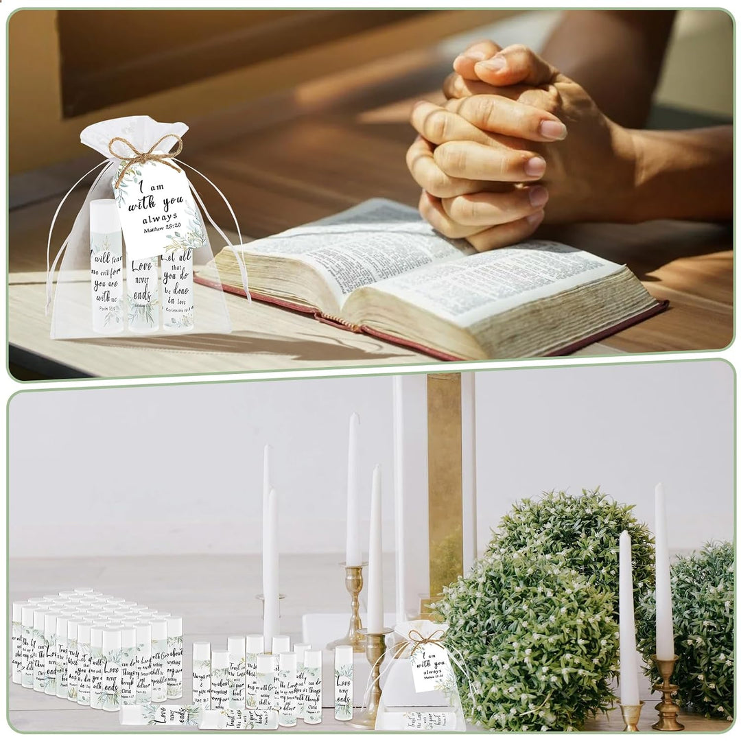 50 unidades de bálsamo labial con versículo bíblico, regalo cristia...