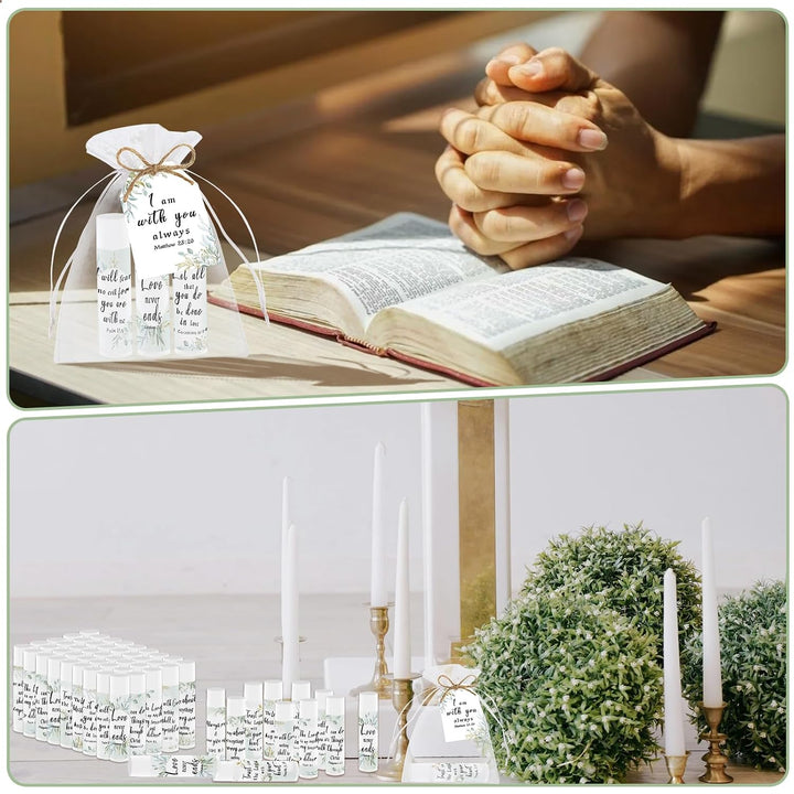 50 unidades de bálsamo labial con versículo bíblico, regalo cristia...