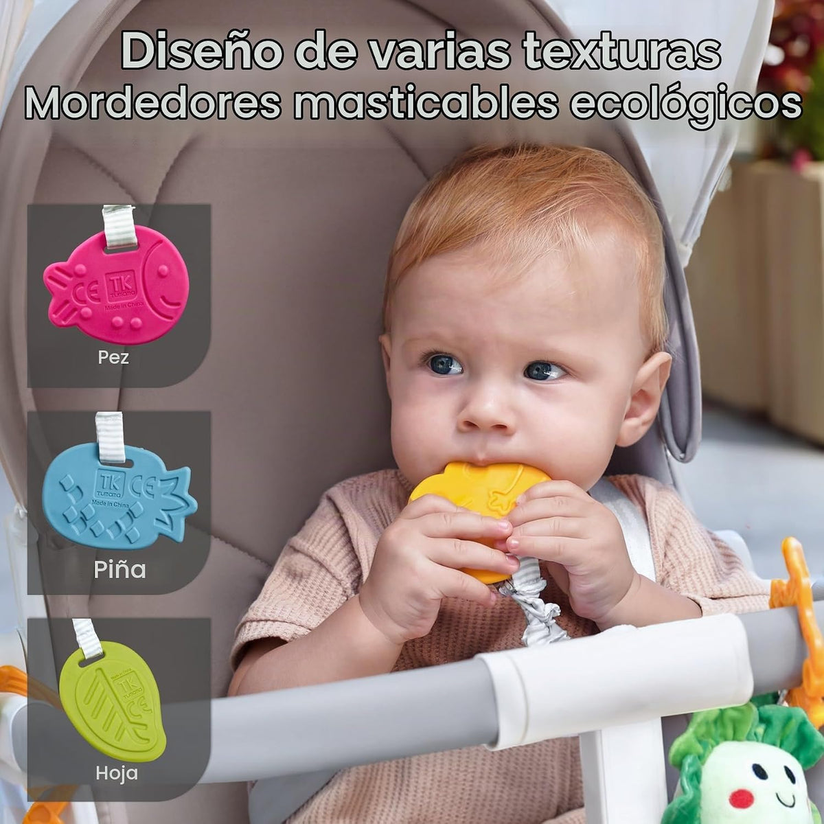 TUMAMA 4 Pcs Potted Vegetable Hanging Car Seat Toys para Baby 0 3 6 9 Months