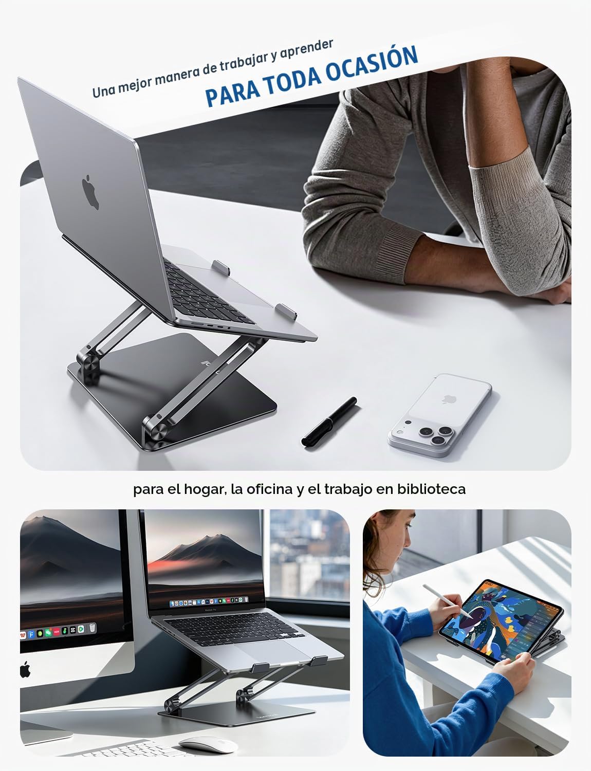 Lamicall Soporte Ajustable para Laptop, Elevador Portátil para Lapt...