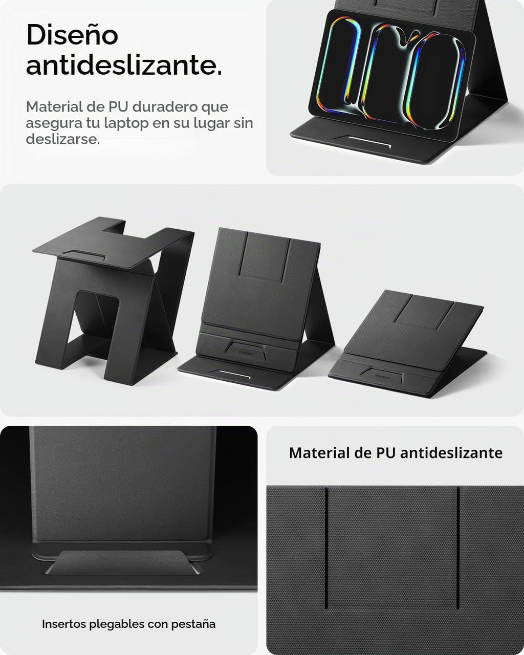 Spigen Soporte plegable para computadora portátil de escritorio de pie