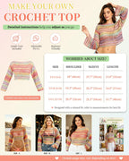 Aeelike Kit de ganchillo para adultos,Mujer Crochet Coverup,Hilo de algodón