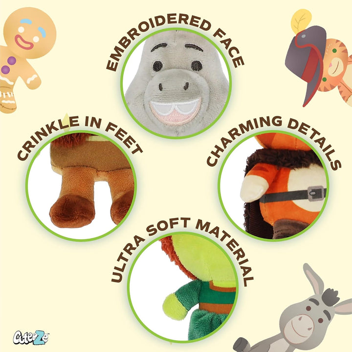 Kids Preferred Shrek Cuteeze - Juego de 4 piezas \u2013 Shrek, Fion...